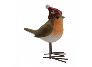 Dekorace figurka ptáček s čepičkou - 9*6*12 cm