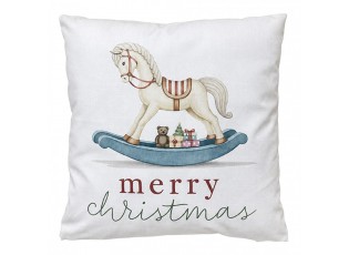 Dekorační polštář houpací koník Merry Christmas - 45*45*4 cm