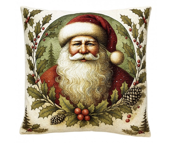Dekorativní vánoční polštář Santa - 45*45*4 cm Clayre & Eef