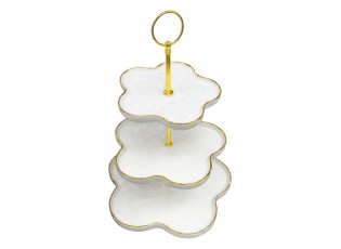 Elegantní keramický 3-patrový etažér ve tvaru květů - Ø 24 cm