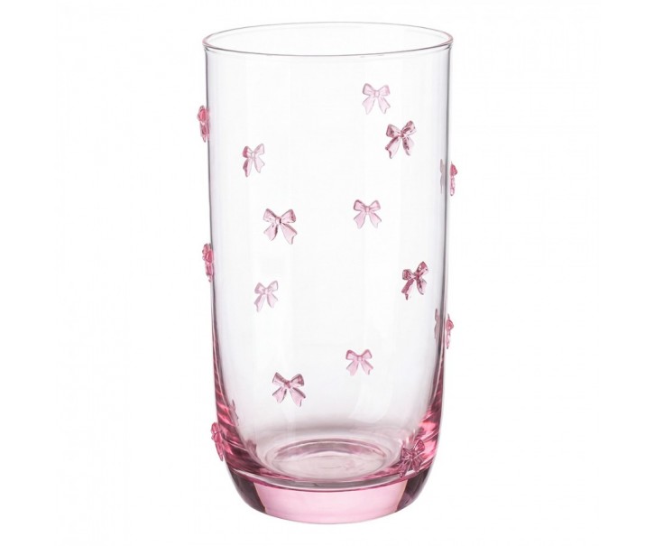 Sklenice na vodu s motivem mašliček - Ø 7*15 cm / 350 ml Clayre & Eef