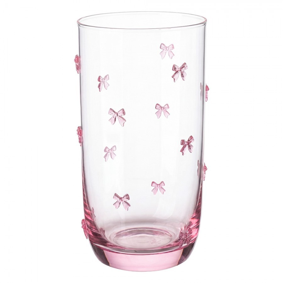 Sklenice na vodu s motivem mašliček - Ø 7*15 cm / 350 ml