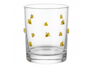 Sklenice na vodu s motivem včeliček - Ø 8*10 cm / 320 ml