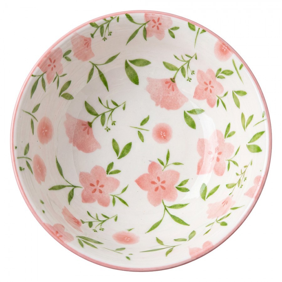 Elegantní keramická miska s jemným květinovým motivem - Ø 10*5 cm Clayre & Eef Elegantní keramická miska s jemným květinovým motivem - Ø 10*5 cm Clayre & Eef