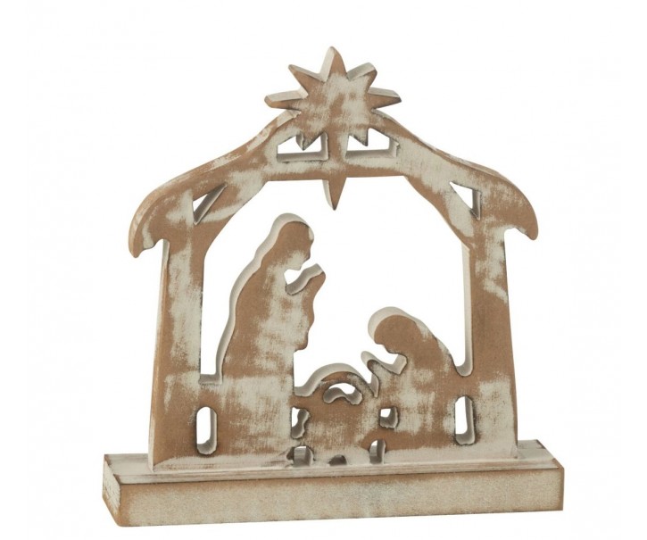 Přírodní Betlém s patinou Nativity - 18*5*16 cm J-Line by Jolipa