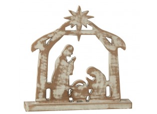 Přírodní Betlém s patinou Nativity - 28*5*30 cm