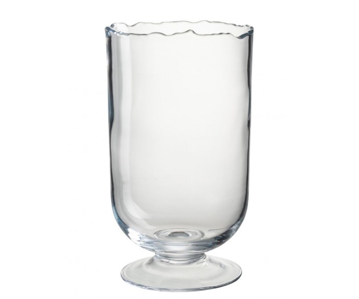 Transparentní skleněná váza s nepravidelným okrajem Simo - 16*12*30 cm J-Line by Jolipa