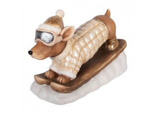Dekorace jezevčík v lyžařském obleku Dachshund - 50*23*29 cm