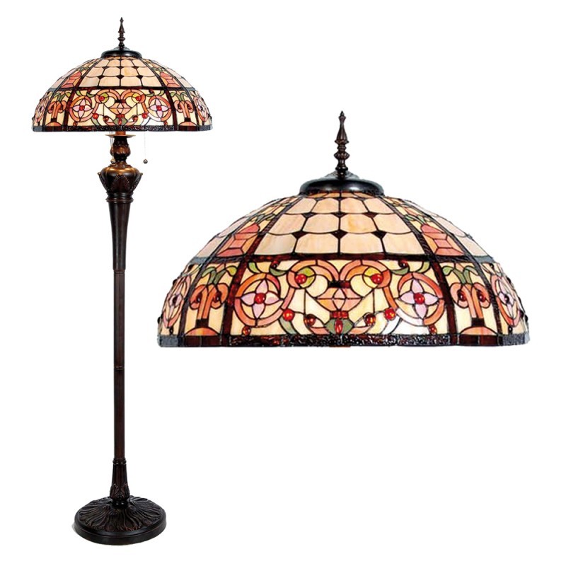 Stojací lampa Tiffany - Ø 56*165 cm 3x E27 / Max 60W Clayre & Eef Stojací lampa Tiffany - Ø 56*165 cm 3x E27 / Max 60W Clayre & Eef