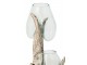Skleněná váza z recyklovaného skla na dřevu Gamal White XL - 30*30*69 cm J-Line by Jolipa