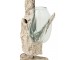 Skleněná váza z recyklovaného skla na dřevu Gamal White XL - 30*30*69 cm J-Line by Jolipa
