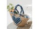 Set 2ks plážová taška z mořské trávy se srdíčkem Beach Bag - 59*22*30 cm J-Line by Jolipa