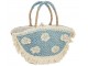 Plážová taška z mořské trávy s květy a třásněmi Beach Bag - 59*16*30 cm J-Line by Jolipa