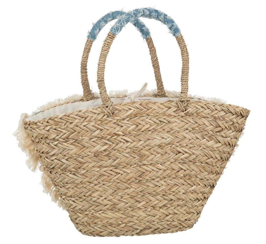 Plážová taška z mořské trávy s květy a třásněmi Beach Bag - 59*16*30 cm J-Line by Jolipa Plážová taška z mořské trávy s květy a třásněmi Beach Bag - 59*16*30 cm J-Line by Jolipa