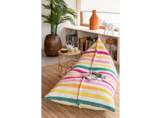 Barevný sedací vak z recyklované bavlny Cocoon Stripes - 150*100*40 cm