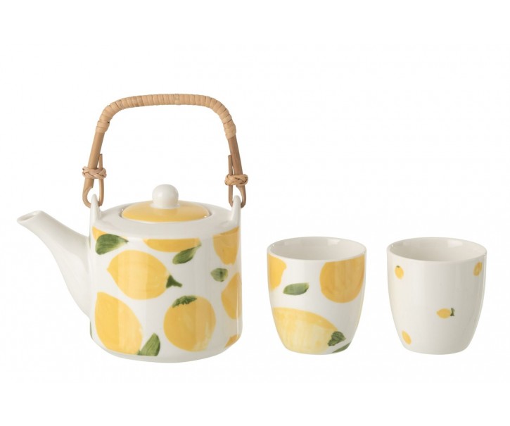 Set 2ks hrnek + konvička s citróny Casa Limone - 16*11*12 cm / 600 ml J-Line by Jolipa