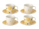 Kávová sada se 4 šálky s podšálky Casa Limone - Ø 13*7 cm / 200 ml J-Line by Jolipa