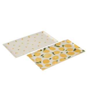 Sada 2ks keramický tác s citróny Casa Limone - 31*17*1,5 cm