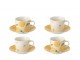 Kávová sada 4 šálků s podšálky Casa Limone - Ø 11*6 cm / 90 ml J-Line by Jolipa