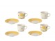 Kávová sada 4 šálků s podšálky Casa Limone - Ø 11*6 cm / 90 ml J-Line by Jolipa