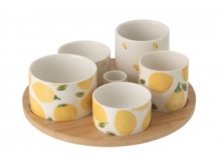 Veliká sada na předkrmy s motivem citrónů Casa Limone - Ø 13*8 cm