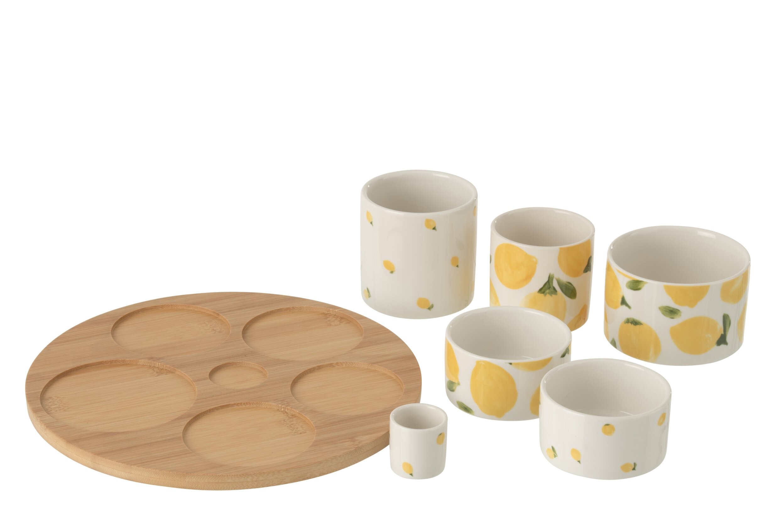 Veliká sada na předkrmy s motivem citrónů Casa Limone - Ø 13*8 cm J-Line by Jolipa Veliká sada na předkrmy s motivem citrónů Casa Limone - Ø 13*8 cm J-Line by Jolipa