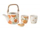 Čajová sada s konvičkou a 2 hrnky Casa Naranja - 16*11*12 cm / 600 ml J-Line by Jolipa
