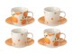 Kávová sada 4 šálků s podšálky Casa Naranja - Ø 13*7 cm / 200 ml J-Line by Jolipa