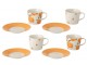 Kávová sada 4 šálků s podšálky Casa Naranja - Ø 13*7 cm / 200 ml J-Line by Jolipa