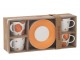 Kávová sada 4 šálků s podšálky Casa Naranja - Ø 13*7 cm / 200 ml J-Line by Jolipa