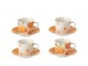 Kávová sada 4 šálků s podšálky Casa Naranja - Ø 11*6 cm / 90 ml J-Line by Jolipa