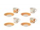 Kávová sada 4 šálků s podšálky Casa Naranja - Ø 11*6 cm / 90 ml J-Line by Jolipa