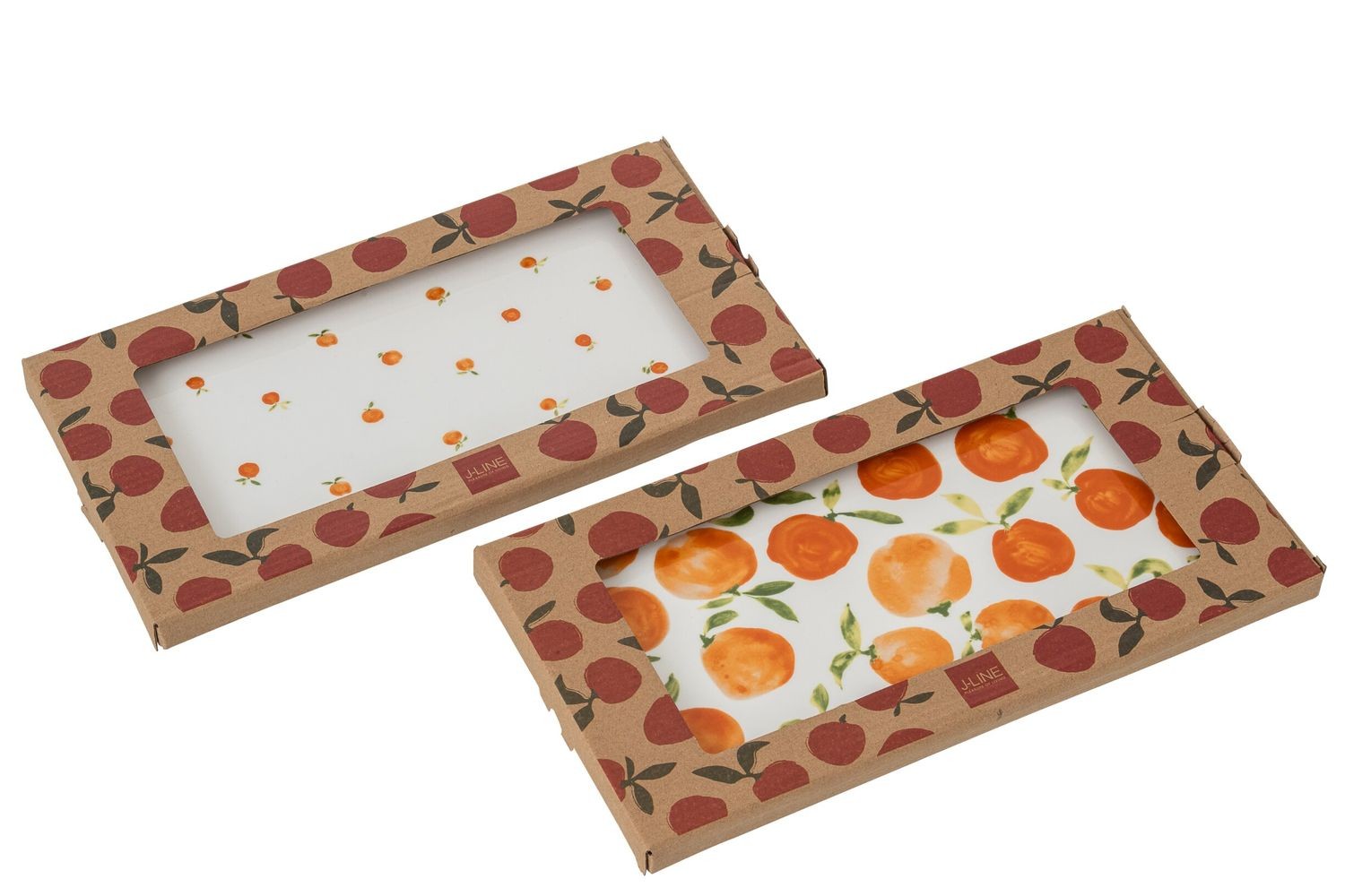 Sada 2 keramických táců s motivem pomerančů Casa Naranja - 31*17*1,5 cm J-Line by Jolipa Sada 2 keramických táců s motivem pomerančů Casa Naranja - 31*17*1,5 cm J-Line by Jolipa