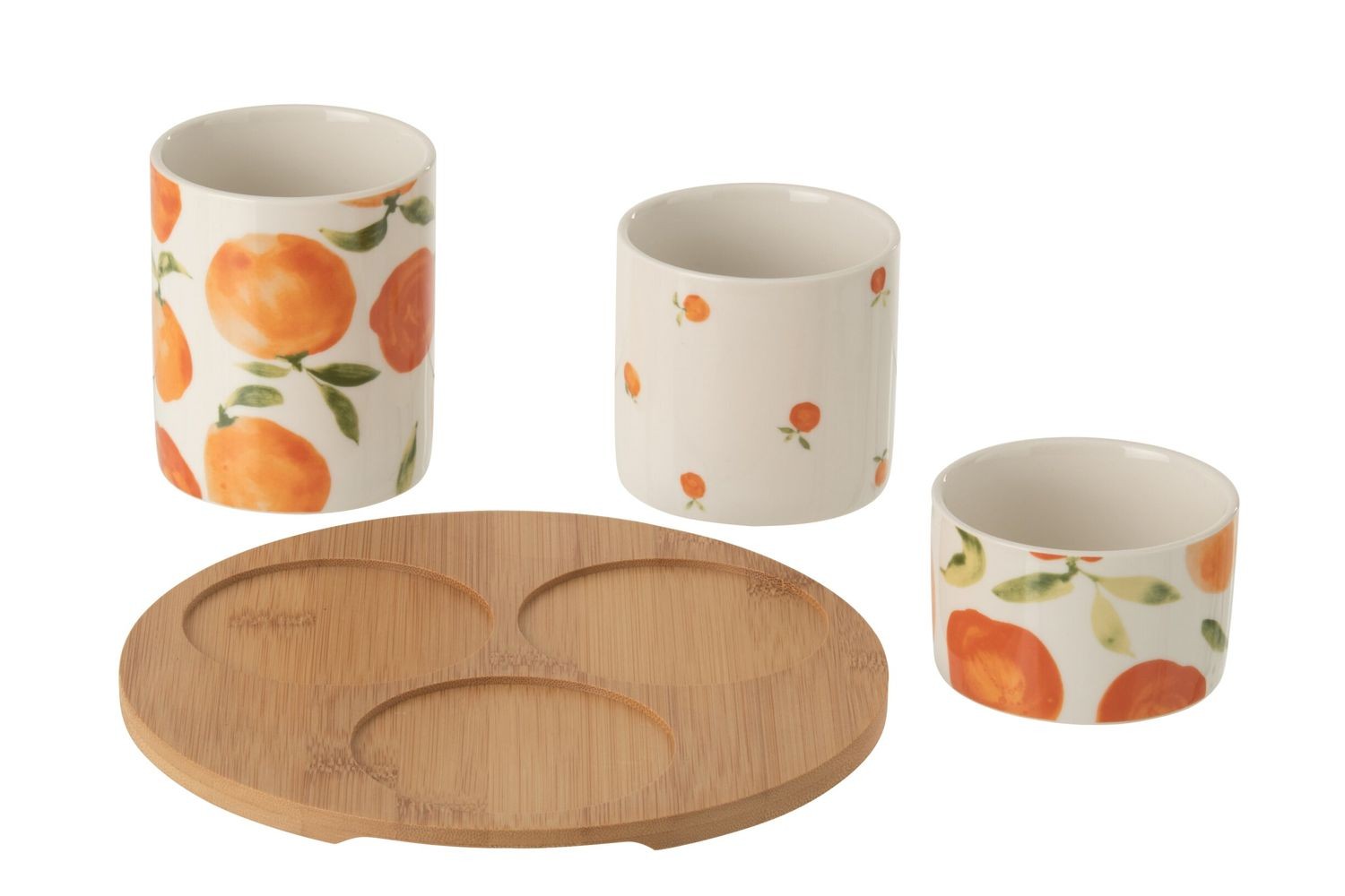 Malá sada na předkrmy s motivem pomerančů Casa Naranja - Ø 8*9 cm J-Line by Jolipa Malá sada na předkrmy s motivem pomerančů Casa Naranja - Ø 8*9 cm J-Line by Jolipa