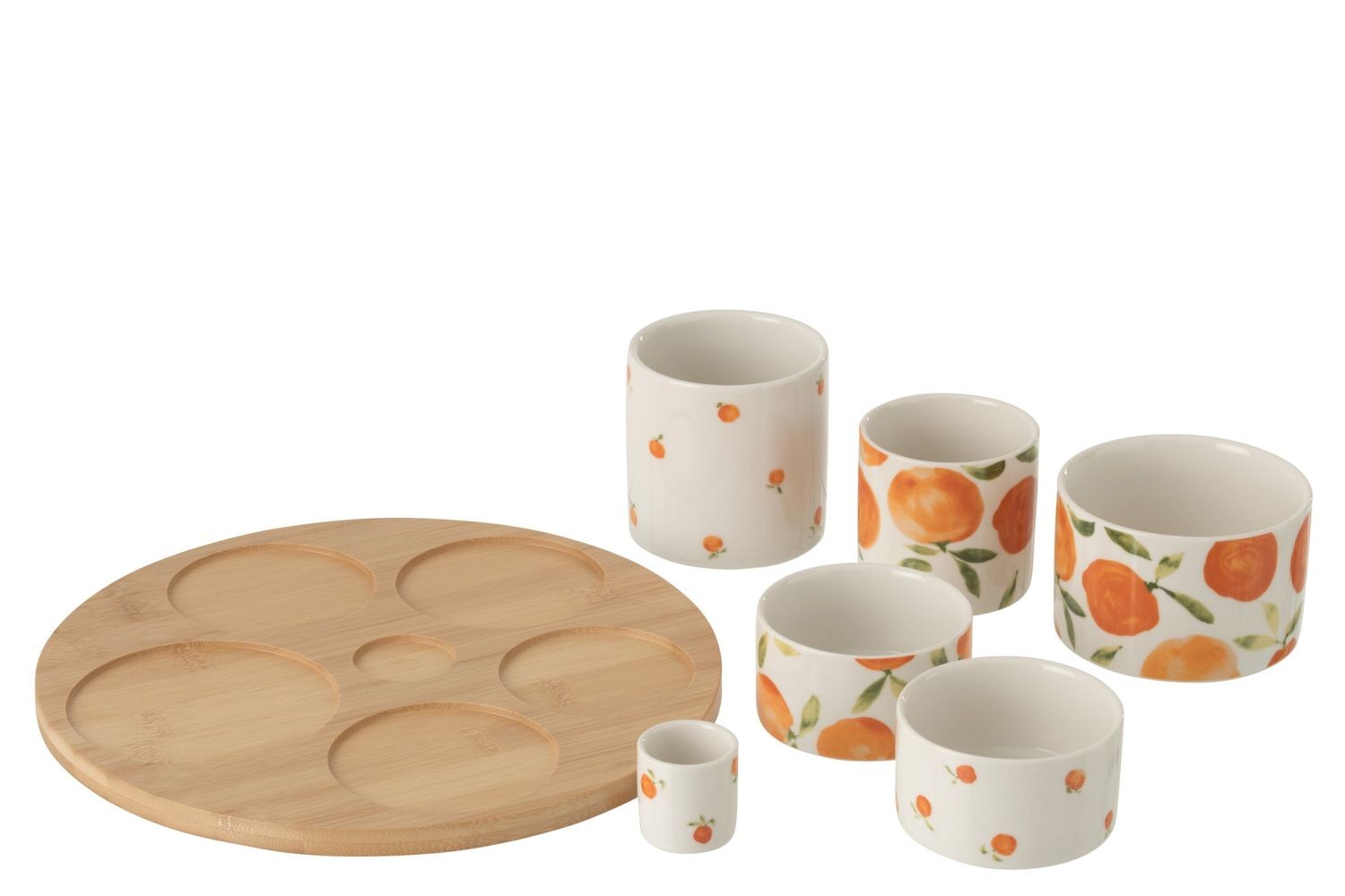 Veliká sada na předkrmy s motivem pomerančů Casa Naranja - Ø 13*8 cm J-Line by Jolipa Veliká sada na předkrmy s motivem pomerančů Casa Naranja - Ø 13*8 cm J-Line by Jolipa