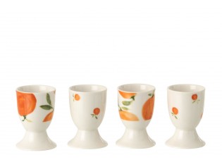Sada 4 keramických kalíšků na vajíčka Casa Naranja - Ø 5*7 cm