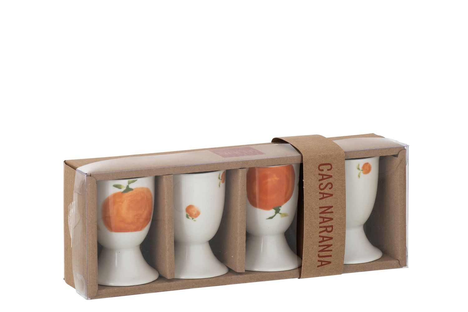Sada 4 keramických kalíšků na vajíčka Casa Naranja - Ø 5*7 cm J-Line by Jolipa Sada 4 keramických kalíšků na vajíčka Casa Naranja - Ø 5*7 cm J-Line by Jolipa