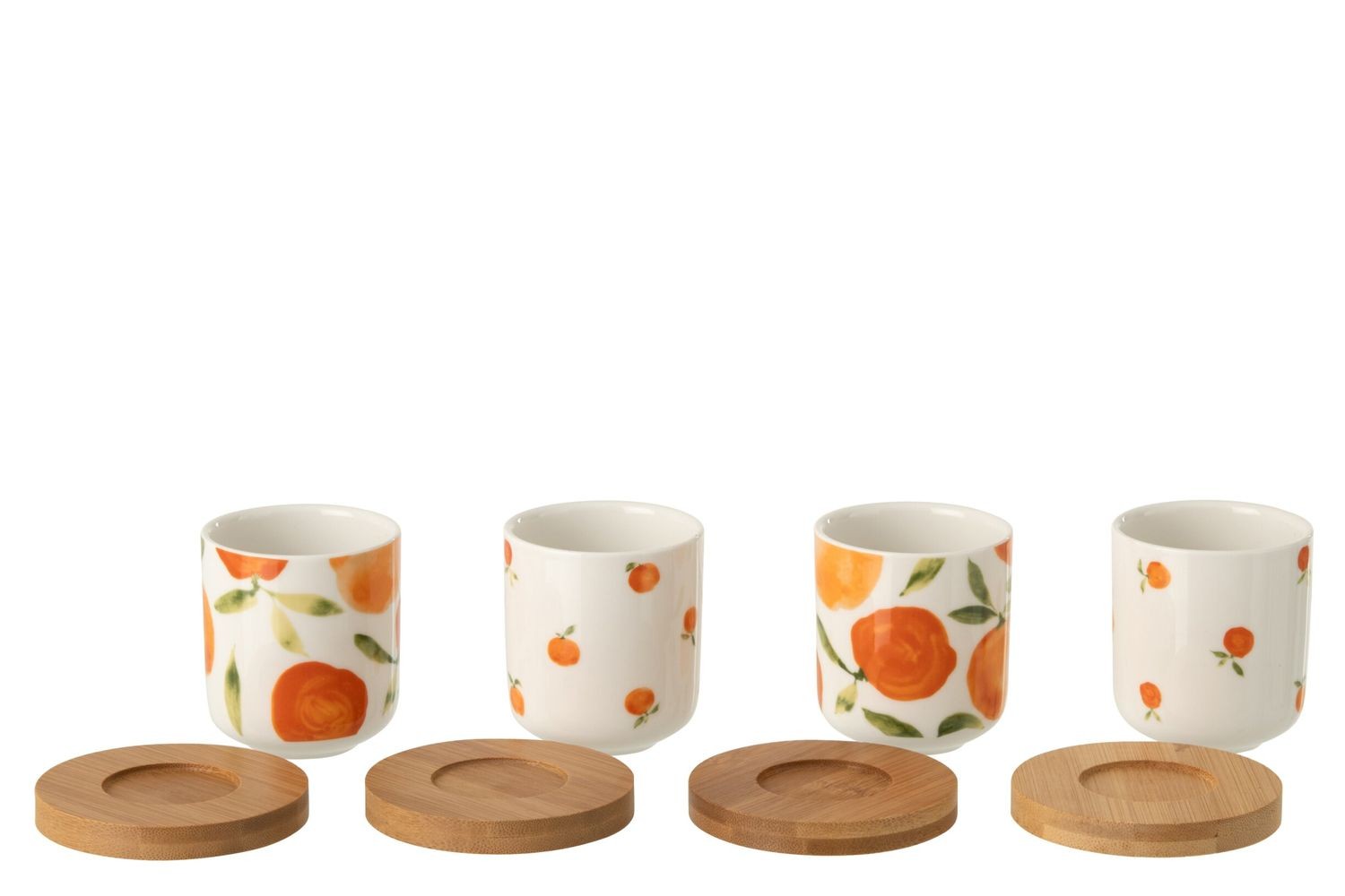 Sada 4 keramických kalíšků s podtácky Casa Naranja - Ø 6*6,5 cm / 100 ml J-Line by Jolipa Sada 4 keramických kalíšků s podtácky Casa Naranja - Ø 6*6,5 cm / 100 ml J-Line by Jolipa