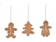 Set 3 ks závěsná dekorace perníček Ginger - 7*1*9 cm J-Line by Jolipa