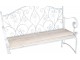Bílá kovová lavice s patinou Tulipp - 110*50*90 cm Clayre & Eef