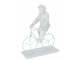 Bílá dekorace opice na kole Monkey Bike - 25*13*33 cm J-Line by Jolipa