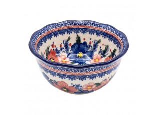 Keramická miska s květy a vlnitým okrajem Blooming Blue - Ø 13*7 cm