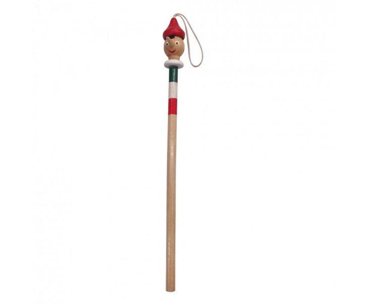 Dřevěná tužka s hlavou Pinocchia - 22cm Clayre & Eef