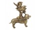 Zlatý antik svícen s jezevčíkem Dachshund Antique - 23*9*29 cm Clayre & Eef