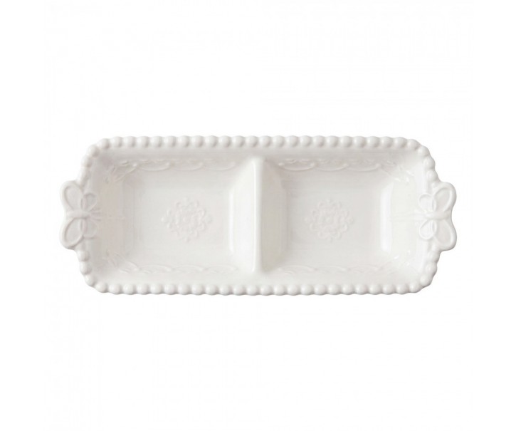 Bílá porcelánová mistička s motýlky Butterfly - 17*7*3 cm Clayre & Eef