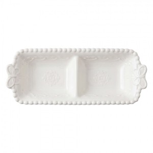 Bílá porcelánová mistička s motýlky Butterfly - 17*7*3 cm