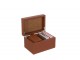 Hnědý box z umělé kůže s kartami a kostkami Cognacco - 17*12*10 cm J-Line by Jolipa