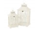 Set 2ks bílá antik dřevěná lucerna Amallie - 31*26*63 cm J-Line by Jolipa