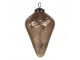 Bronzová skleněná vánoční ozdoba šiška L - Ø 10*16 cm Clayre & Eef