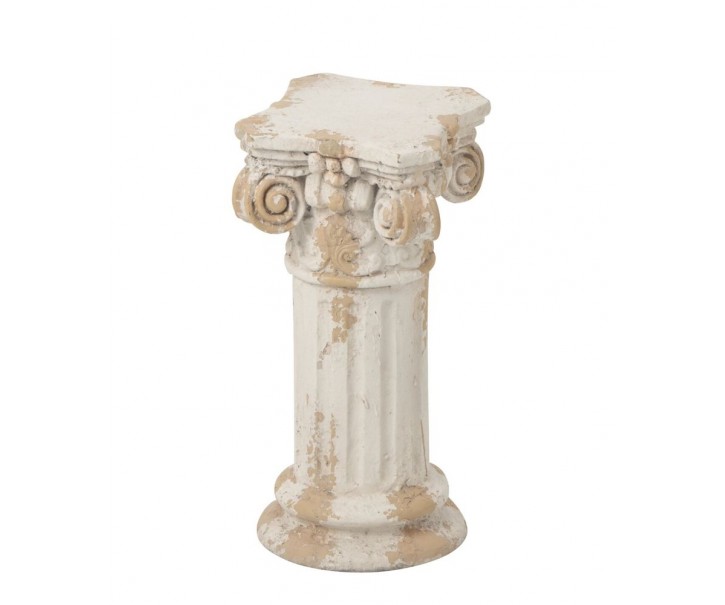 Béžový antik dekorační sloup pod květiny Antiqou - 19*19*40 cm J-Line by Jolipa